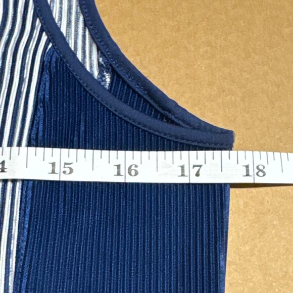 JAMIE SADOCK Golf Top Small Sleeveless Blue Stripe 1/4 Zip Performance Shirt - Picture 8 of 10